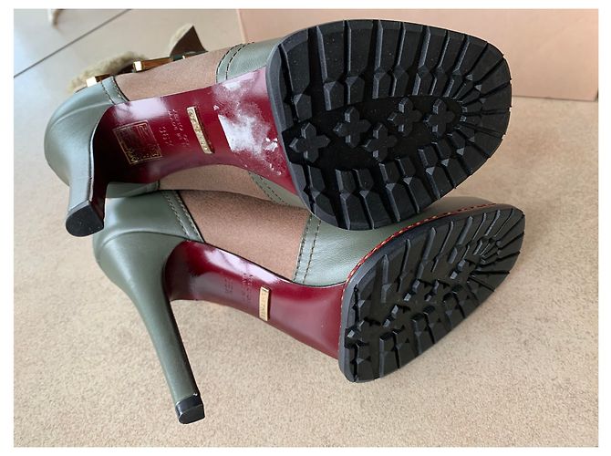 Autre Marque Botas GREY MER de couro e pele bege - vista 8