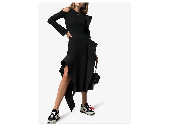Vestido Off White de algodón negro Talla M - vista 3