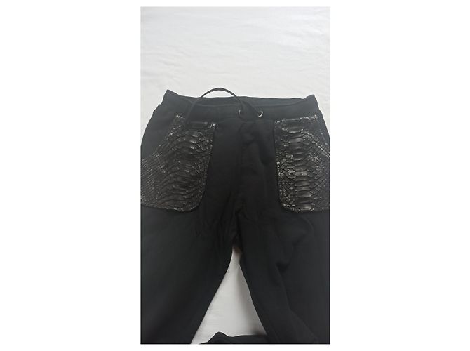 Autre Marque Joey MARTIN'S Jogginghose Schwarz Baumwolle und Python XL - Ansicht 10