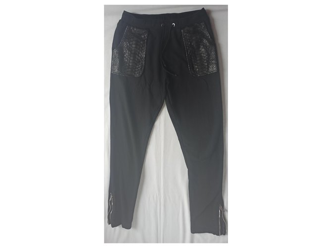 Autre Marque Joey MARTIN'S Jogginghose Schwarz Baumwolle und Python XL - Ansicht 2