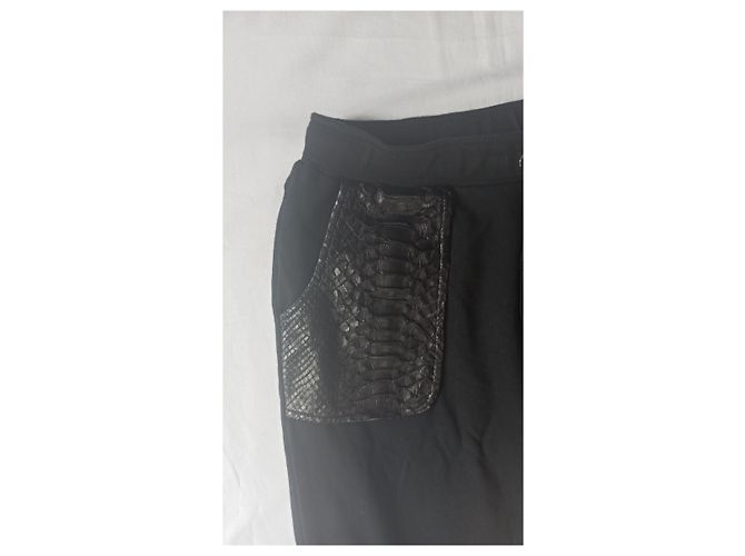 Autre Marque Joey MARTIN'S Jogginghose Schwarz Baumwolle und Python XL - Ansicht 4