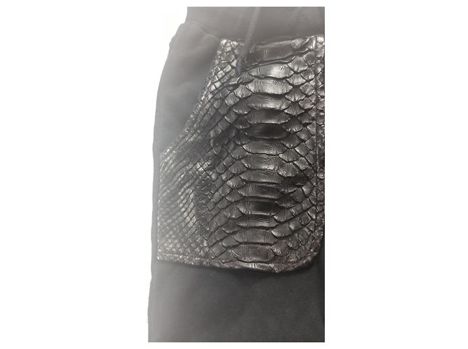 Autre Marque Joey MARTIN'S Jogginghose Schwarz Baumwolle und Python XL - Ansicht 5