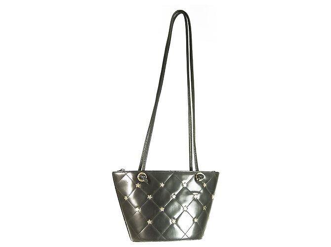 Escada Bolso bandolera de piel acolchada negra con estrellas doradas - vista 3