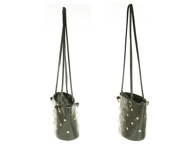 Escada Bolso bandolera de piel acolchada negra con estrellas doradas - vista 5