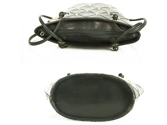 Escada Bolso bandolera de piel acolchada negra con estrellas doradas - vista 6