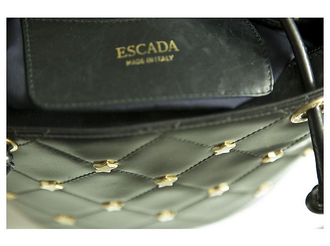 Escada Bolso bandolera de piel acolchada negra con estrellas doradas - vista 8