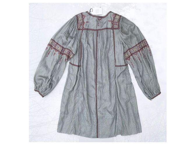 Isabel Marant Etoile Túnica de Seda Gris Perla - vista 2