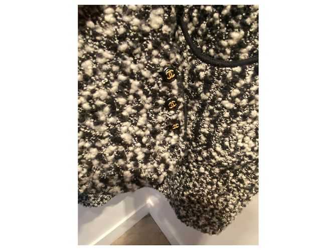 Chanel Falda elegante Negro Blanco - vista 11