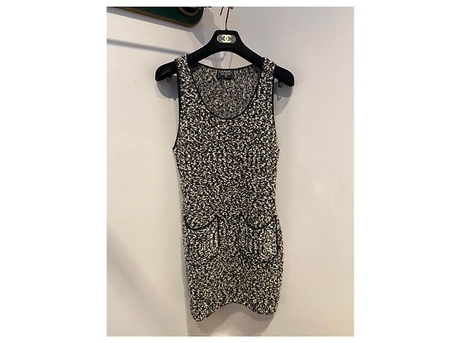 Chanel Falda elegante Negro Blanco - vista 2