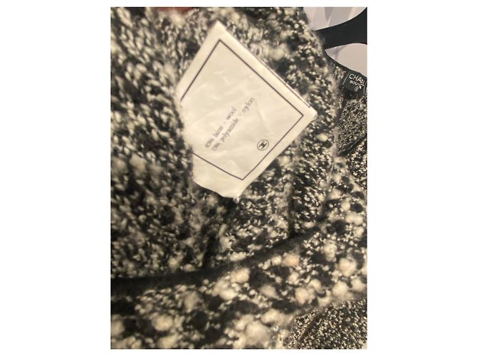Chanel Falda elegante Negro Blanco - vista 4