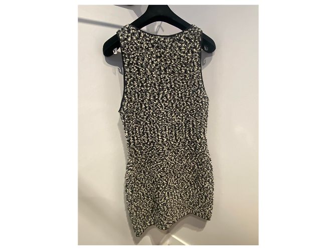 Chanel Falda elegante Negro Blanco - vista 6