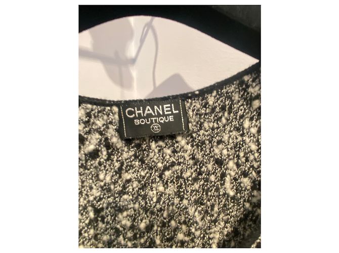 Chanel Falda elegante Negro Blanco - vista 8