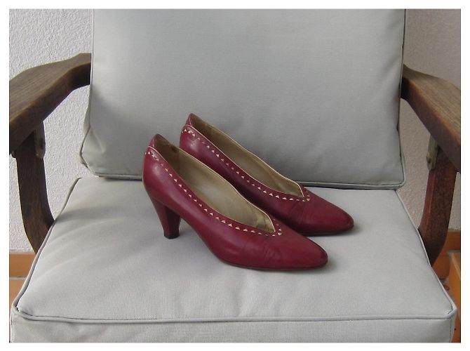 Décolleté Pollini in pelle bordeaux 36.5 Bordò - vista 3