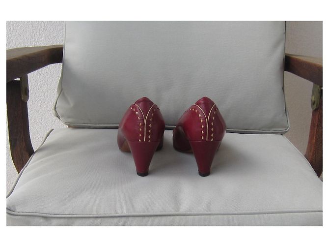 Décolleté Pollini in pelle bordeaux 36.5 Bordò - vista 4
