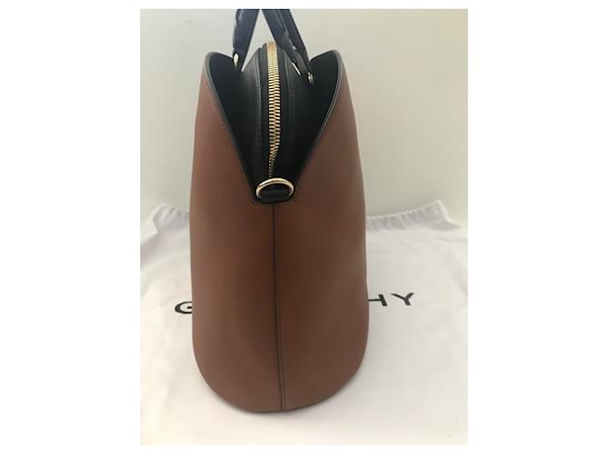 Borsa tote Givenchy Obsedia in pelle cognac e nero - vista 10