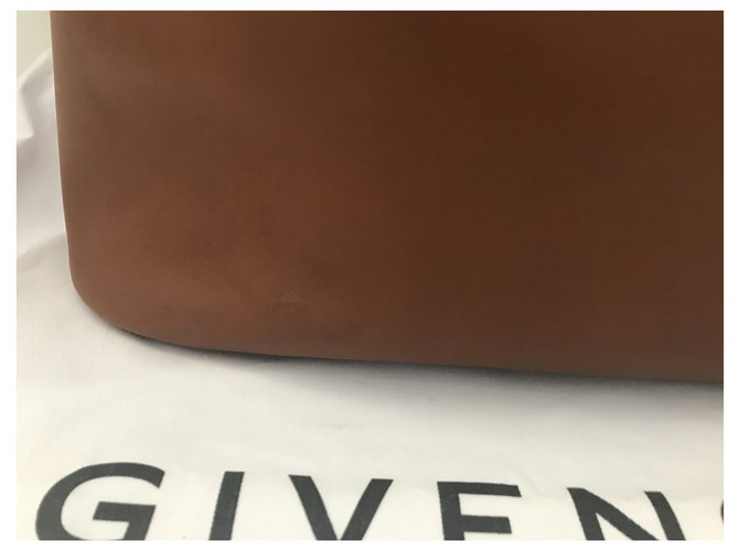 Borsa tote Givenchy Obsedia in pelle cognac e nero - vista 13