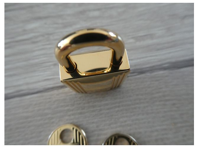 Lucchetto Hermès in acciaio dorato per Kelly e Birkin Gold hardware - vista 6