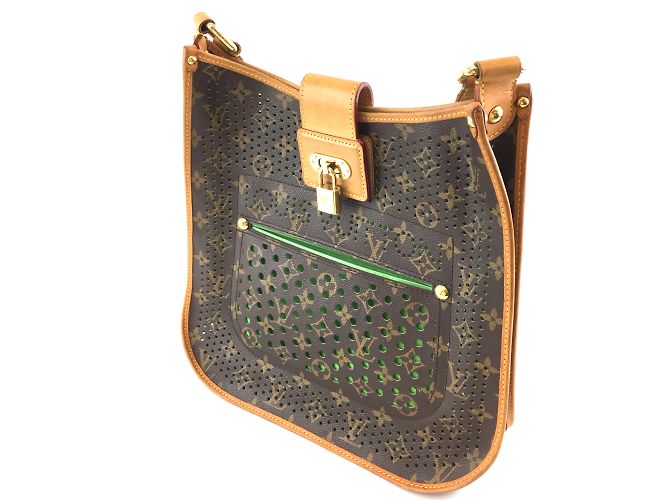 Louis Vuitton Musette perforato tela monogramma verde Marrone - vista 13