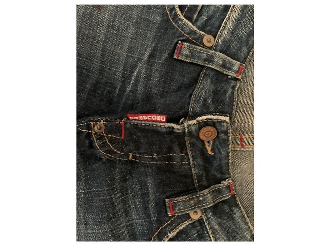 Vaqueros Dsquared2 en denim azul con detalles de piel - vista 4