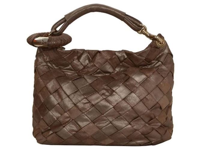Borsa Jimmy Choo in pelle esotica bronzo dorato D'oro Gold hardware - vista 2