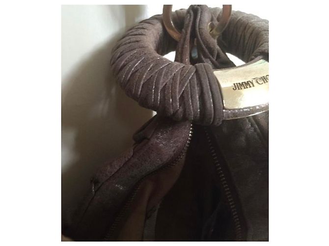 Borsa Jimmy Choo in pelle esotica bronzo dorato D'oro Gold hardware - vista 3