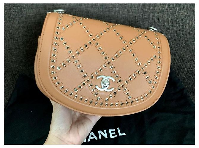 Bolsa com aba Chanel Coco Caramelo - vista 9