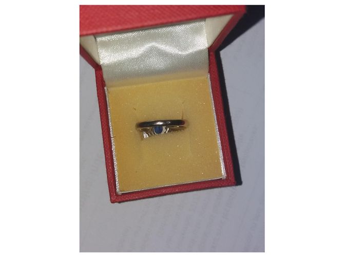 Autre Marque Anello in oro bianco con zaffiro e diamanti blu navy - vista 2