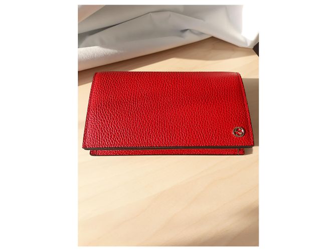Pochette Gucci in pelle fiore rossa Rosso - vista 3