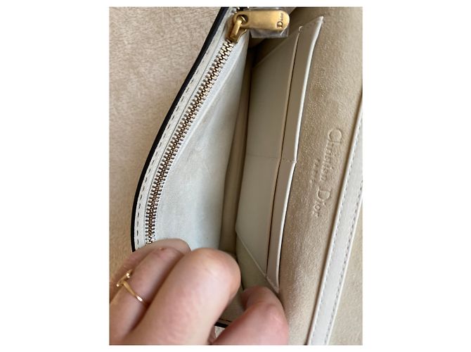 Christian Dior J'adior Clutch Tasche Leder Eggshell Aus weiß - Ansicht 4