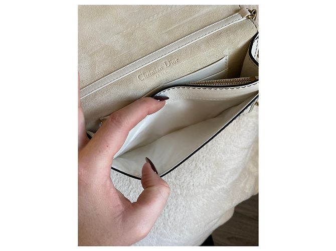Christian Dior J'adior Clutch Tasche Leder Eggshell Aus weiß - Ansicht 5