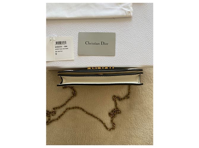 Christian Dior J'adior Clutch Tasche Leder Eggshell Aus weiß - Ansicht 6