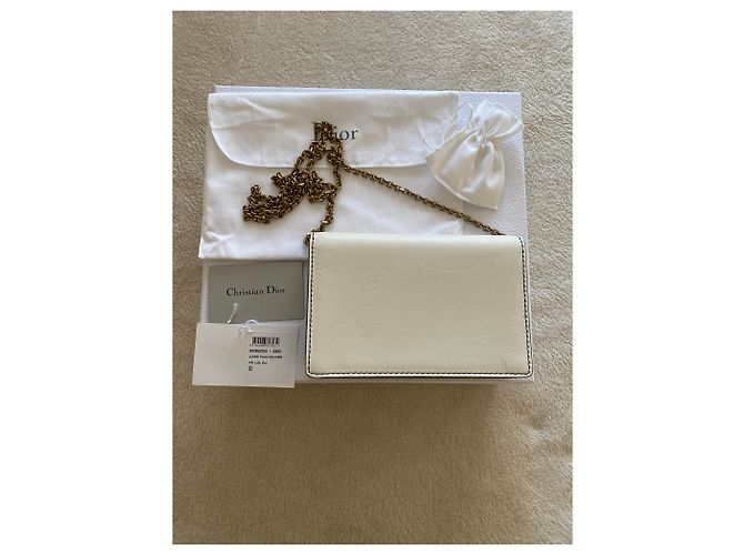 Christian Dior J'adior Clutch Tasche Leder Eggshell Aus weiß - Ansicht 7