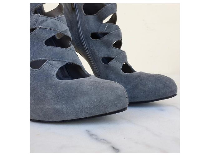 Le Silla Stiefeletten Anthrazit Wildleder 38.5 Anthrazitgrau - Ansicht 4