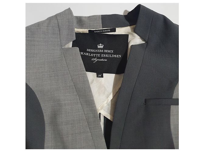 Blazer in lana grigia Designers Remix Grigio - vista 4