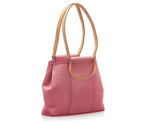 Hermès Hermes Pink Cabag Elan Canvas Satchel Marrone Rosa - vista 2