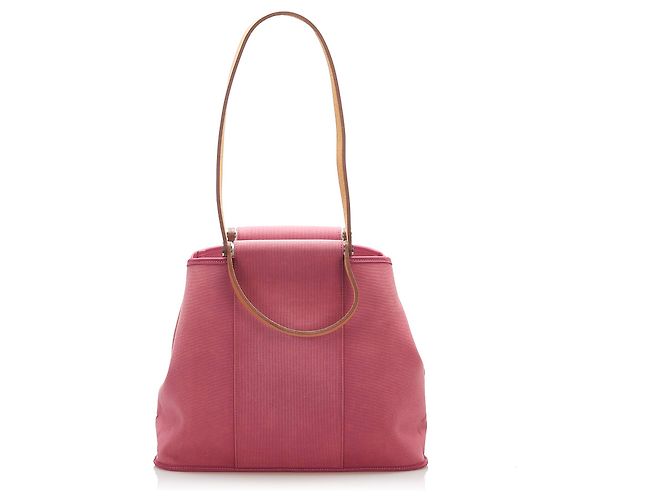 Hermès Hermes Pink Cabag Elan Canvas Satchel Marrone Rosa - vista 3