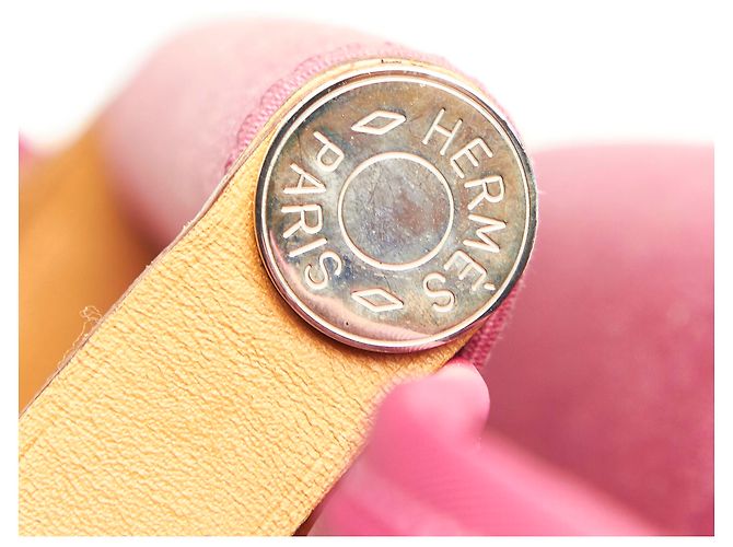 Hermès Hermes Pink Cabag Elan Canvas Satchel Marrone Rosa - vista 6