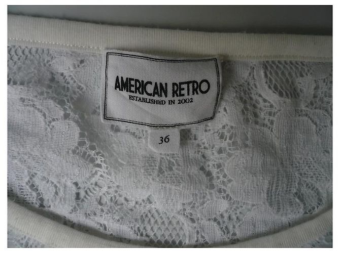 AMERICAN RETRO - VESTIDO DE ENCAJE BLANCO - S.36 - vista 3