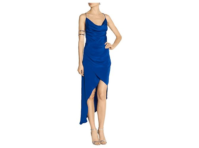 Haney Holly Blue Seidenkleid Blau - Ansicht 2