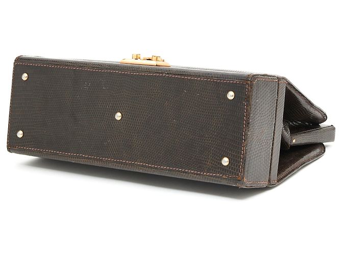 Autre Marque Braune Eidechsenleder Handtasche - Ansicht 6