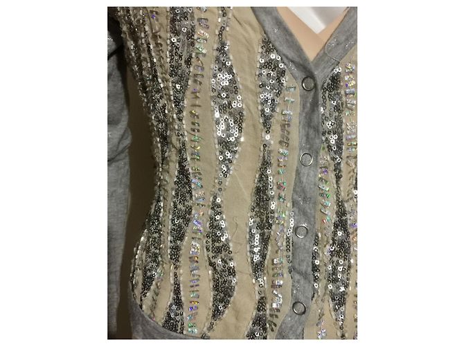 Baum und Pferdgarten Cardigan decorato con perline e ricami Grigio Metallico - vista 3
