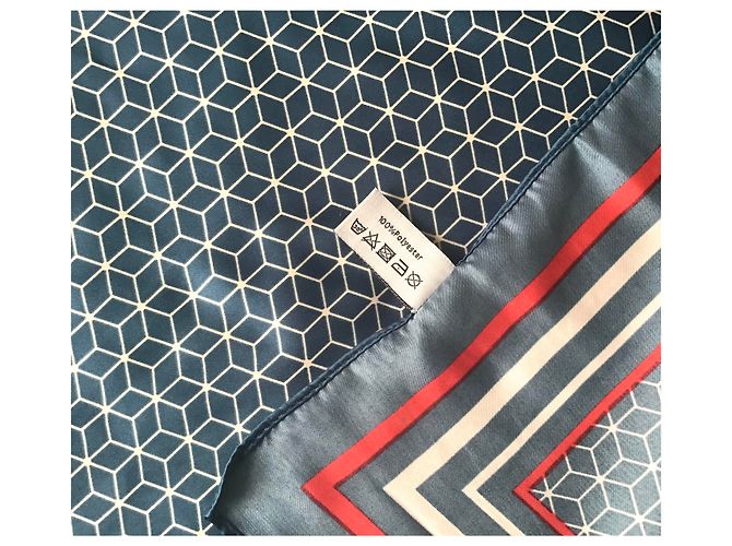 Guy Laroche Schal Weiß Rot Blau Polyester 70x70 cm - Ansicht 5