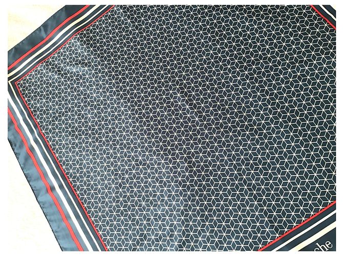 Guy Laroche Schal Weiß Rot Blau Polyester 70x70 cm - Ansicht 7