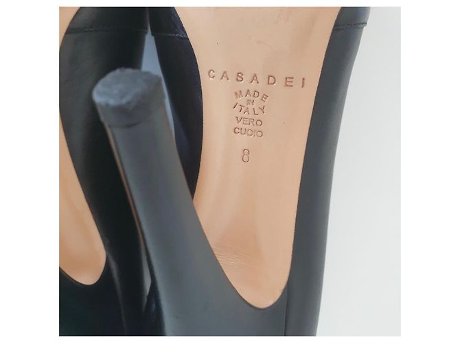 Stivaletti Casadei in pelle nera Nero - vista 8