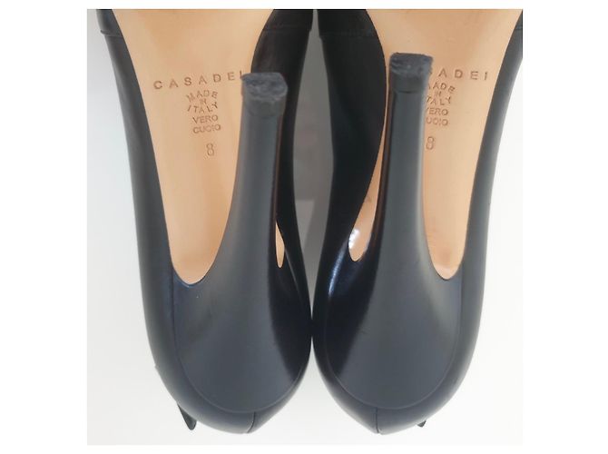 Stivaletti Casadei in pelle nera Nero - vista 9