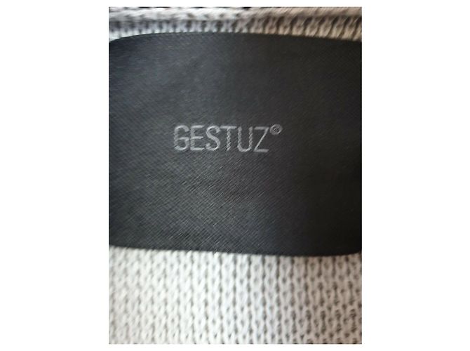 Gestuz langer Maxi Strickjacke Mantel Schwarz Grau Anthrazitgrau - Ansicht 4