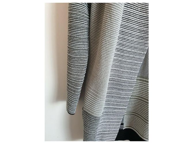 Gestuz langer Maxi Strickjacke Mantel Schwarz Grau Anthrazitgrau - Ansicht 7