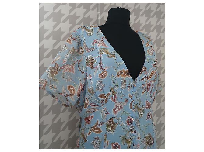 Autre Marque FOREVER UNIQUE Kleid aus Polyester blau mehrfarbig Mehrfarben - Ansicht 3