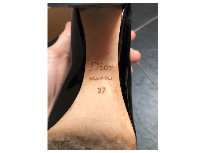 Décolleté Dior in vernice nero blu e rosso - vista 7