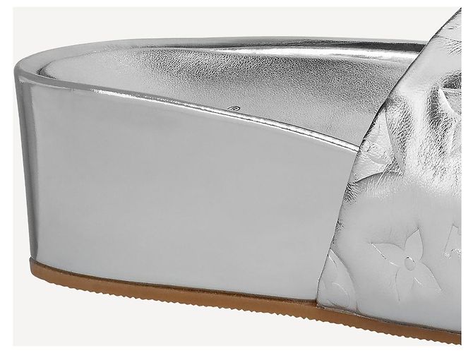 Louis Vuitton Mules LV Jumbo Flatform Argento - vista 2